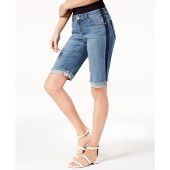 INC Core Denim Mid Rise Bermuda Shorts - 4/27 - Picture 1 of 8